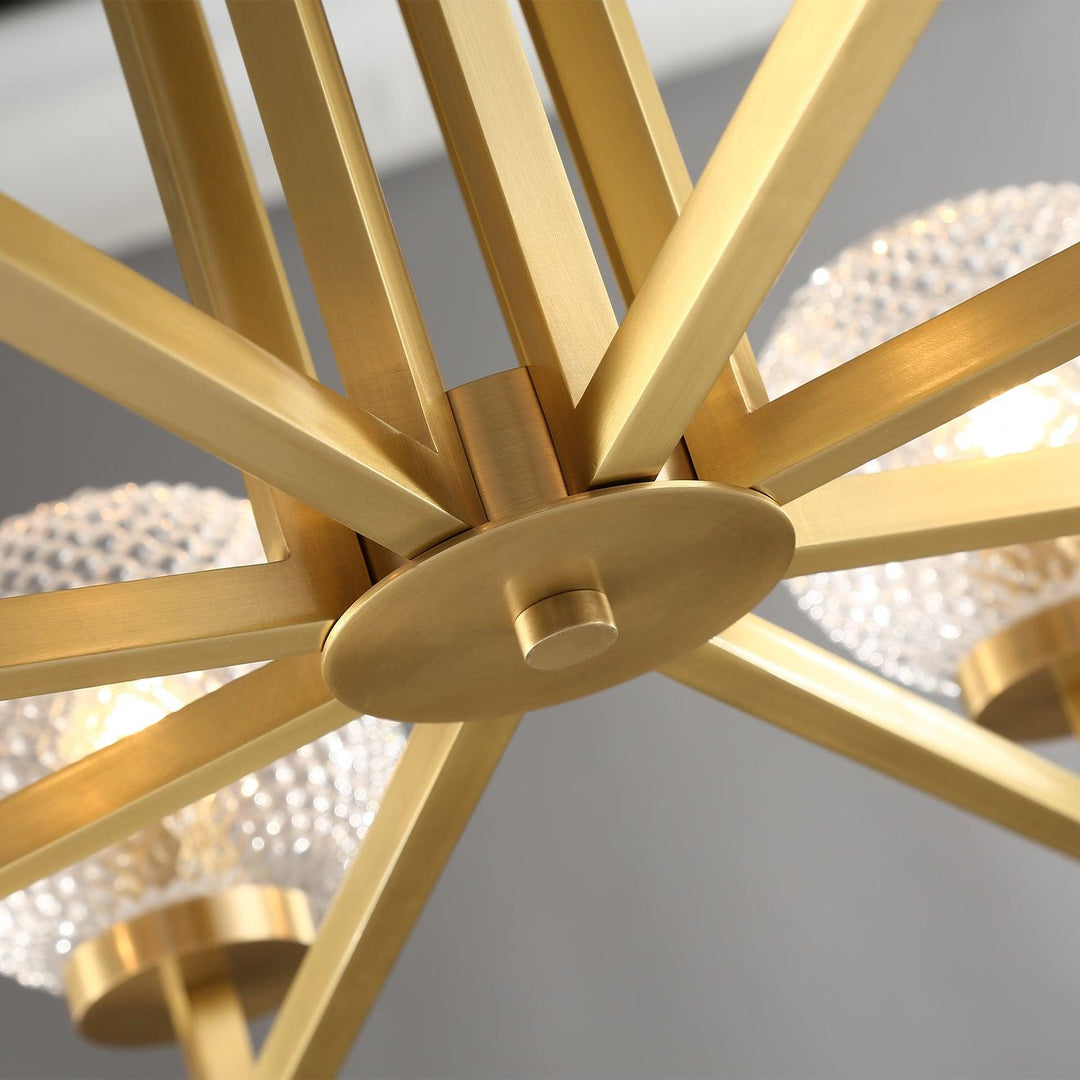 Velelissa lampadario in ottone con vetro a Righe