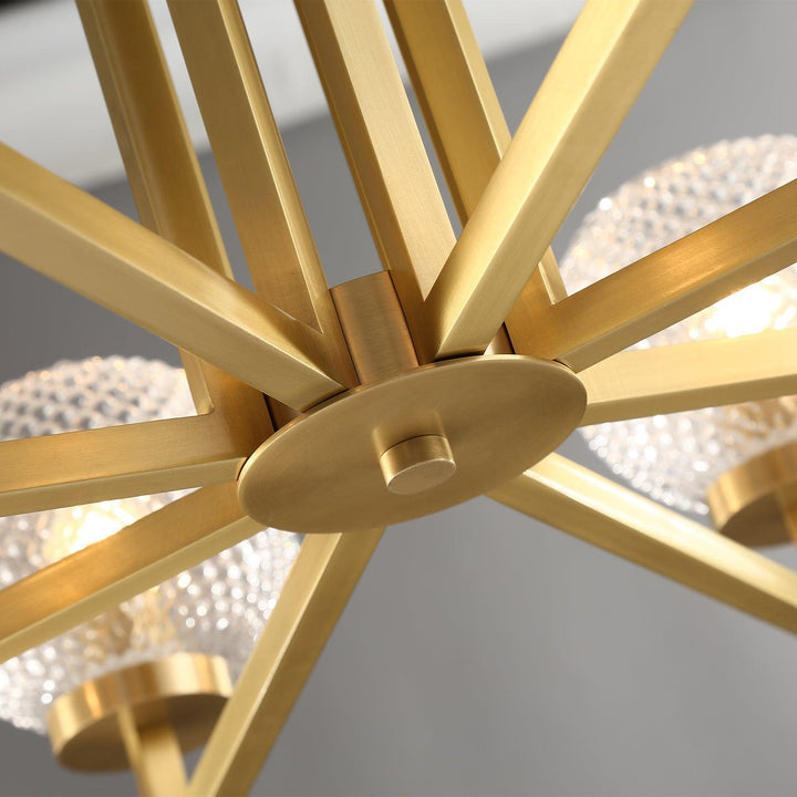 Velelissa lampadario in ottone con vetro a Righe