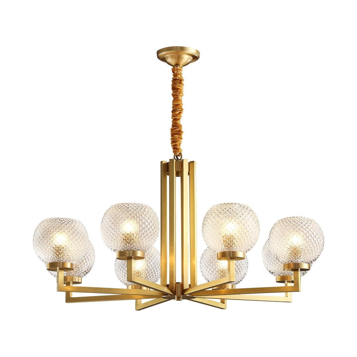 Velelissa lampadario in ottone con vetro a Righe