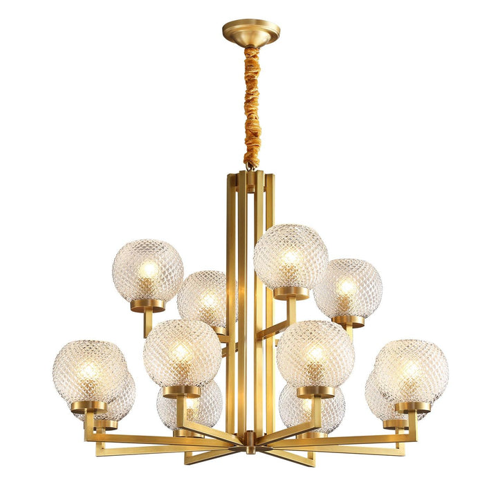 Velelissa lampadario in ottone con vetro a Righe
