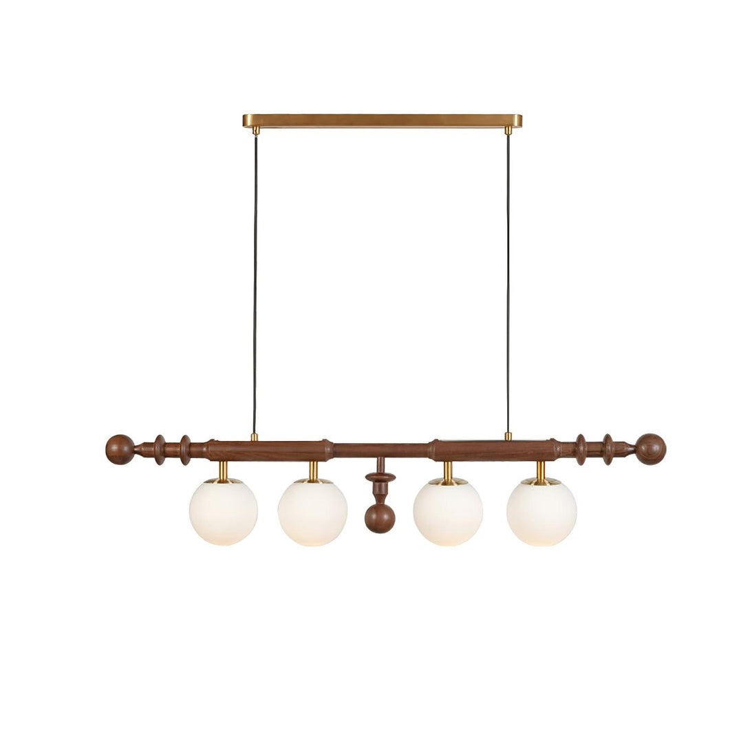 Elvalelle lampadario Colonna Romana legno di Noce vetro