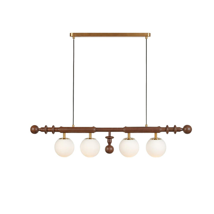 Elvalelle lampadario Colonna Romana legno di Noce vetro