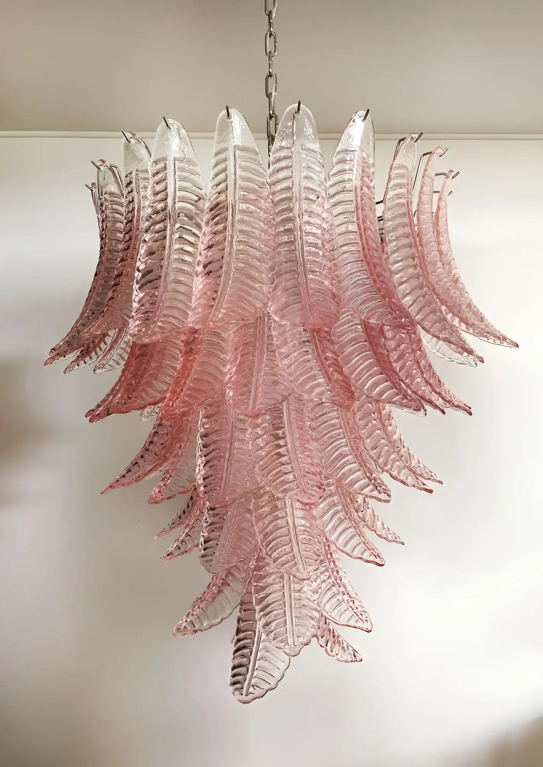 Liorisian lampadario Rosa Foglie in vetro di Murano Stratificato a Cascata romantico
