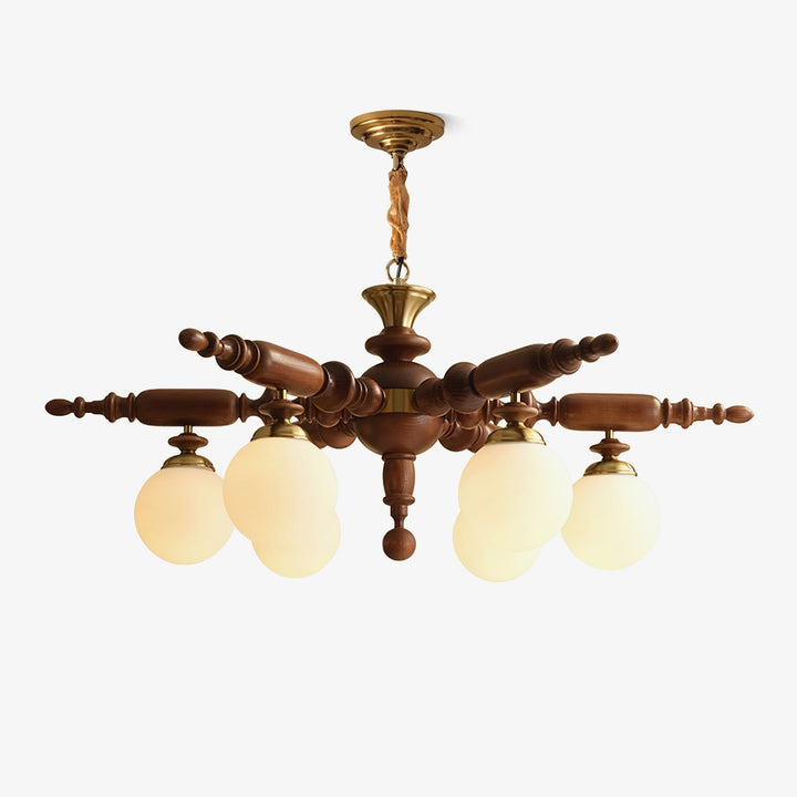 Olvenir lampadario in legno Rustico e vetro