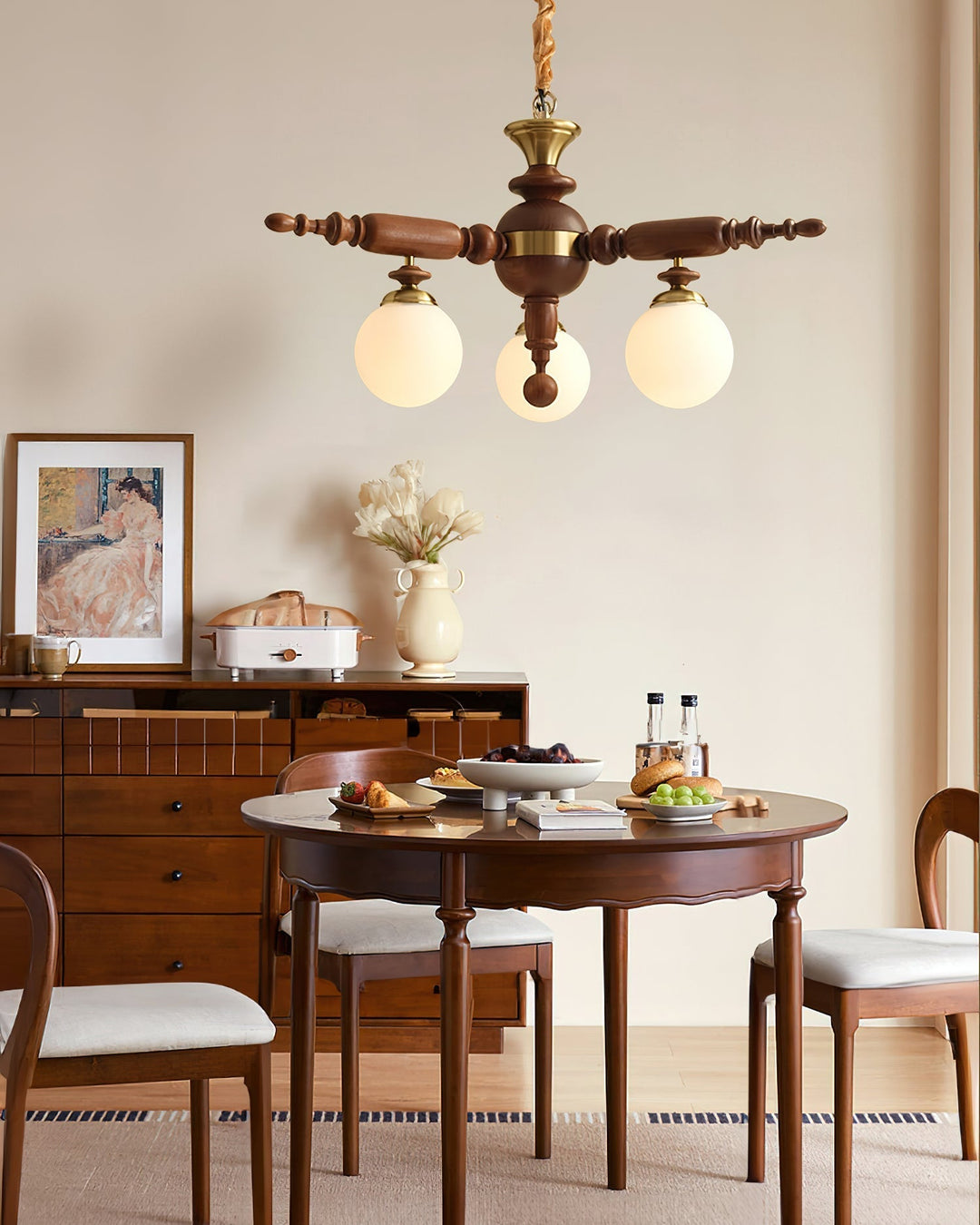 Olvenir lampadario in legno Rustico e vetro