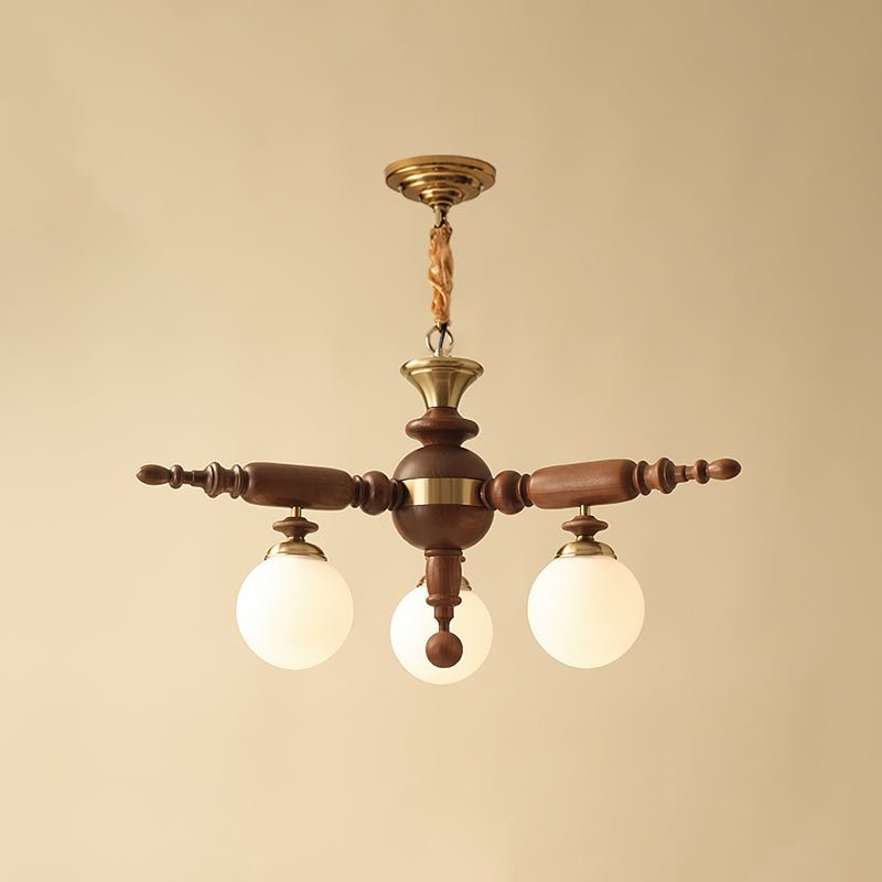 Olvenir lampadario in legno Rustico e vetro