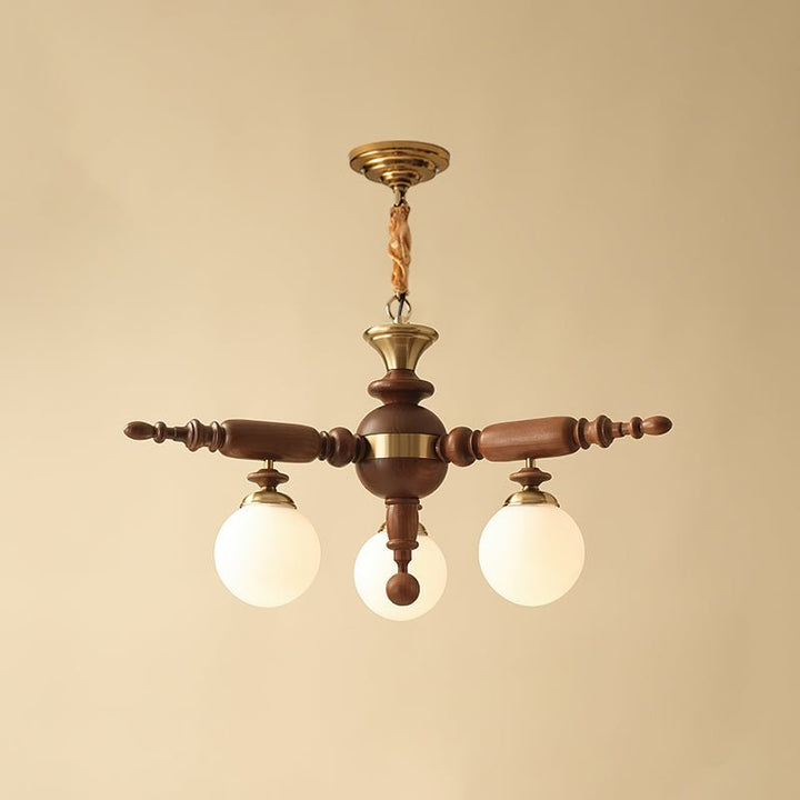 Olvenir lampadario in legno Rustico e vetro