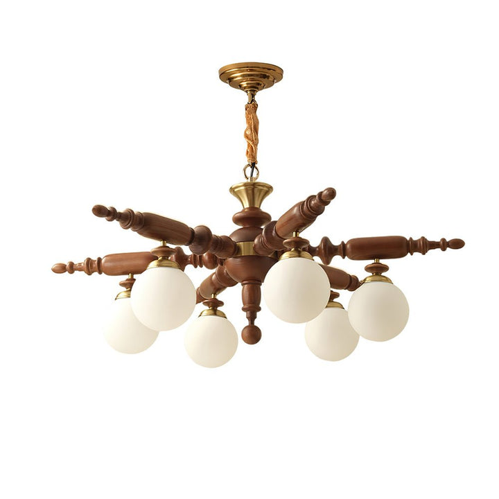 Olvenir lampadario in legno Rustico e vetro
