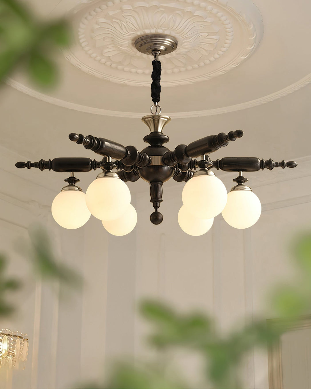 Olvenir lampadario in legno Rustico e vetro