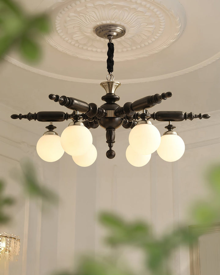 Olvenir lampadario in legno Rustico e vetro