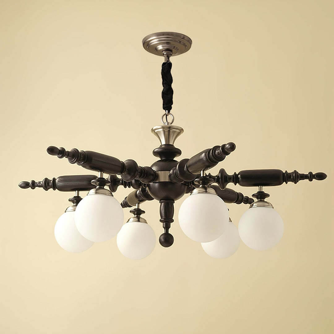 Olvenir lampadario in legno Rustico e vetro