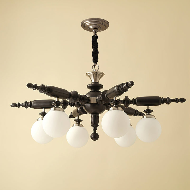 Olvenir lampadario in legno Rustico e vetro