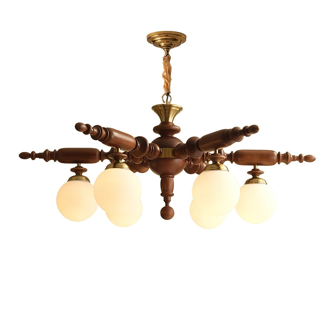 Olvenir lampadario in legno Rustico e vetro