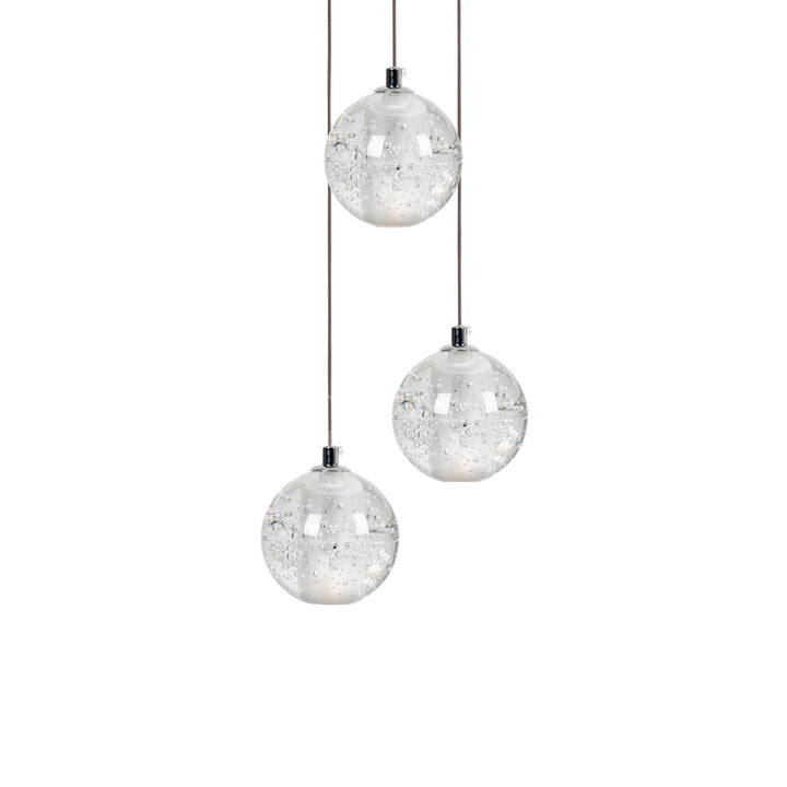 Lampada a sospensione Crystal Bubble grappolo a globo