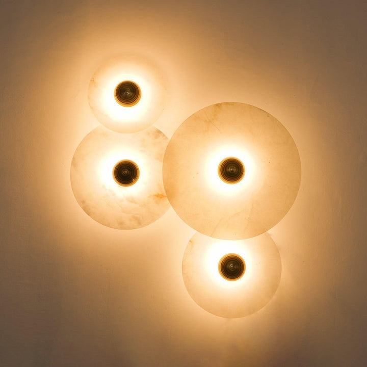 Apollo lampada da parete Tonda in alabastro