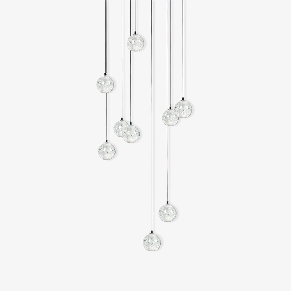 Lampada a sospensione Crystal Bubble grappolo a globo