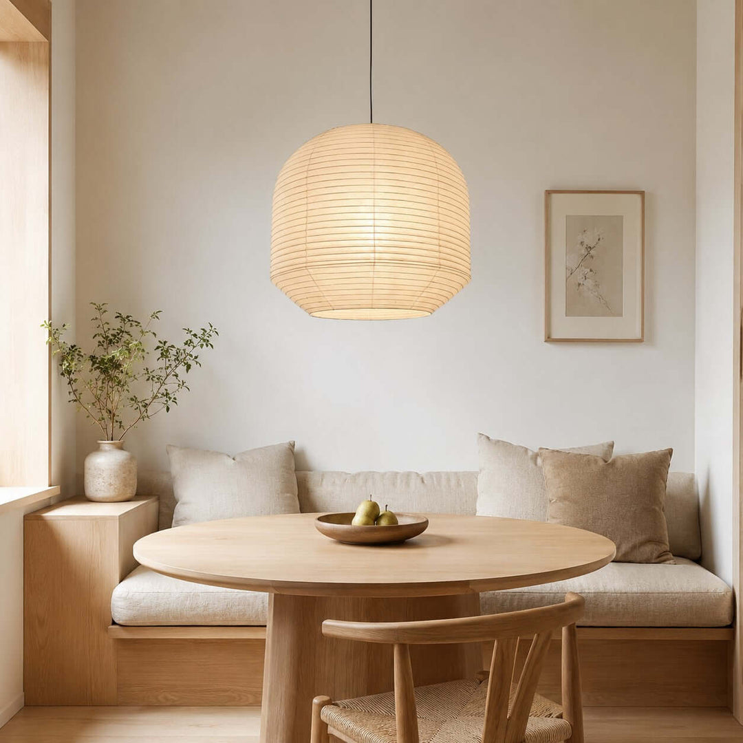 Rounded lampada a sospensione in carta di gelso