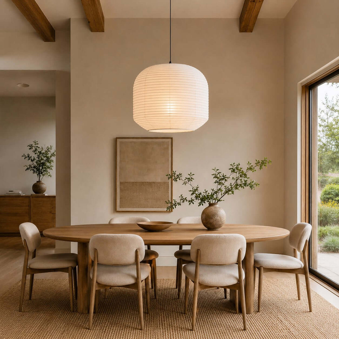 Rounded lampada a sospensione in carta di gelso