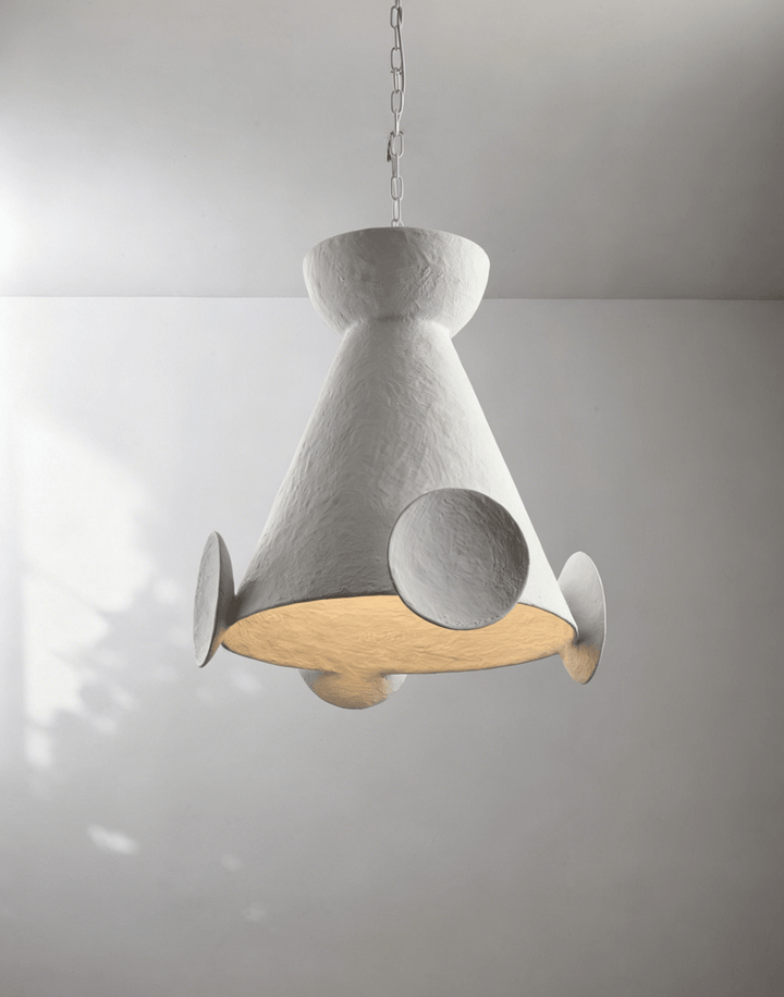 Sculptural lampada a sospensione in cono di gesso