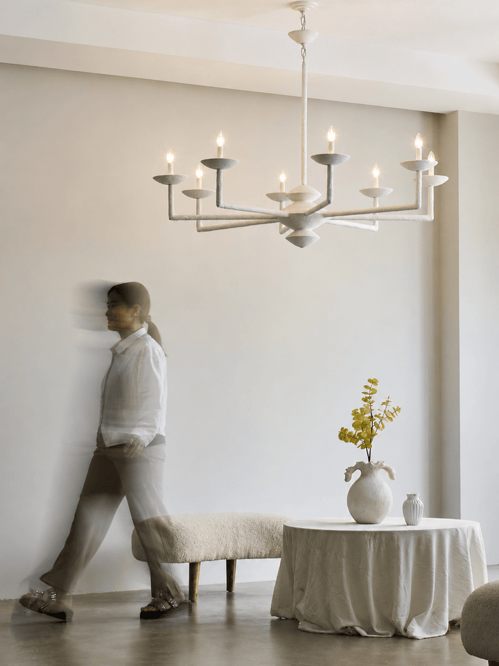 Sculptural lampadario in composito di gesso