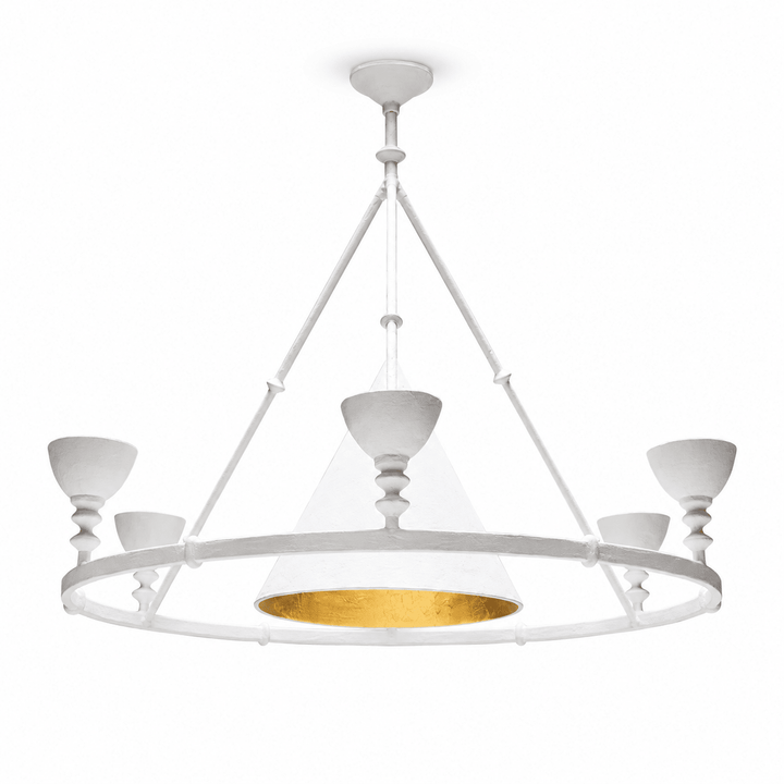 Lampadario Chalice in gesso con struttura scultorea