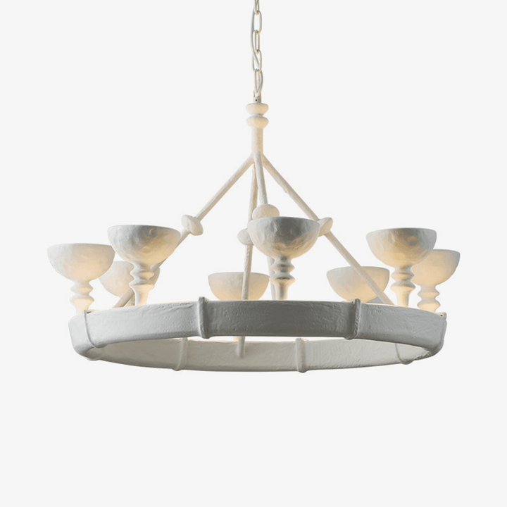 Lampadario Chalice in gesso con struttura scultorea