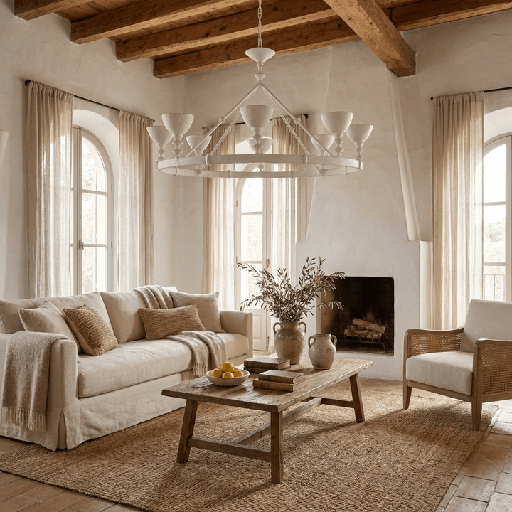 Lampadario Chalice in gesso con struttura scultorea