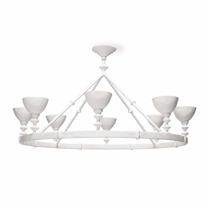 Lampadario Chalice in gesso con struttura scultorea