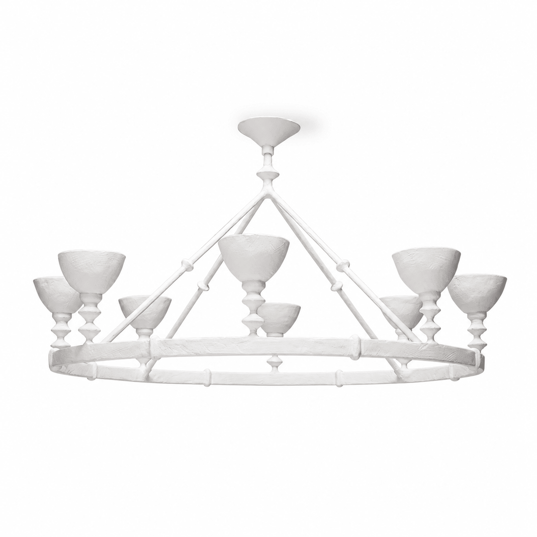 Lampadario Chalice in gesso con struttura scultorea