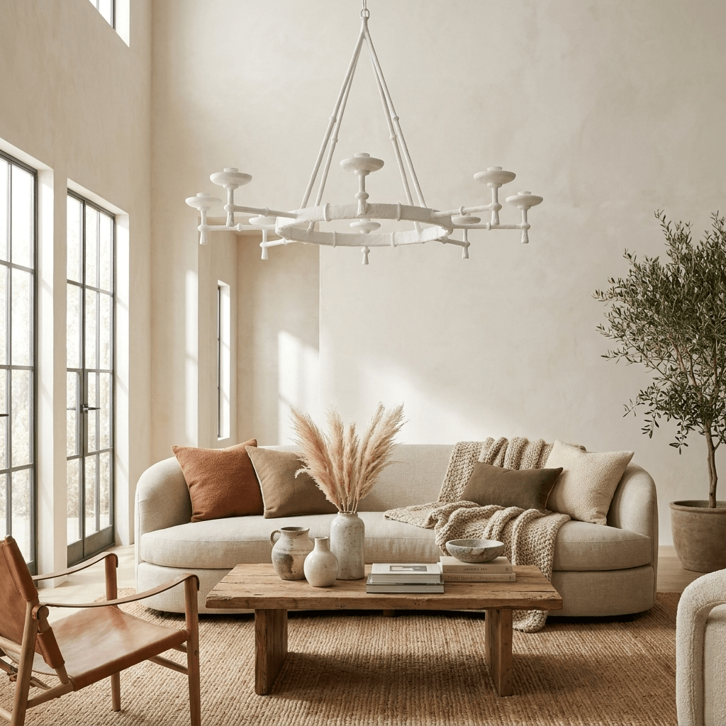 Lampadario Chalice in gesso con struttura scultorea