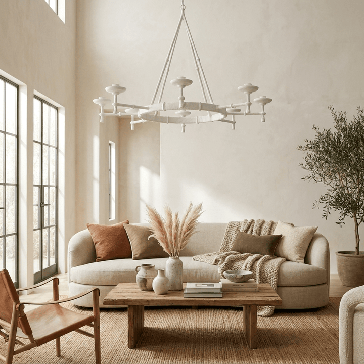 Lampadario Chalice in gesso con struttura scultorea