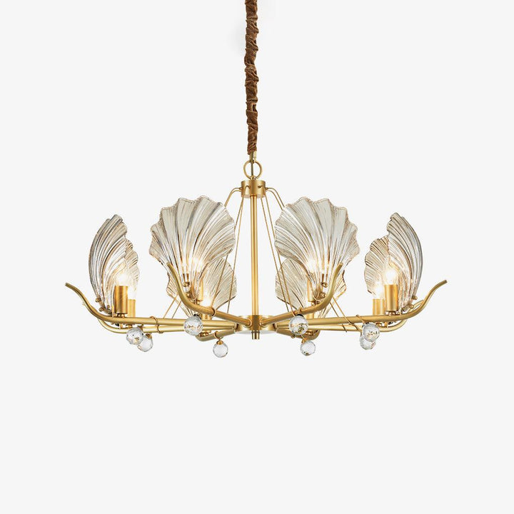 Luxereon lampadario Cristallo foglia rame