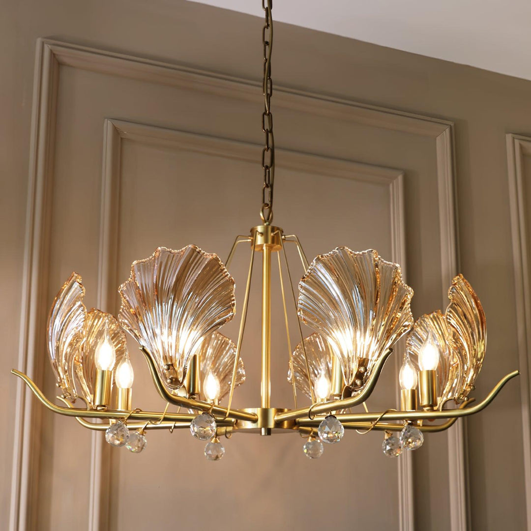 Luxereon lampadario Cristallo foglia rame