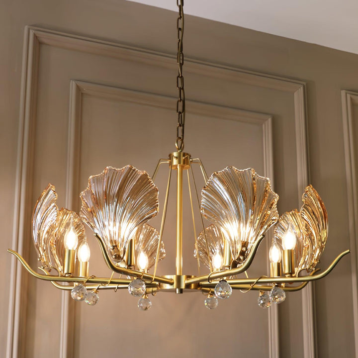 Luxereon lampadario Cristallo foglia rame