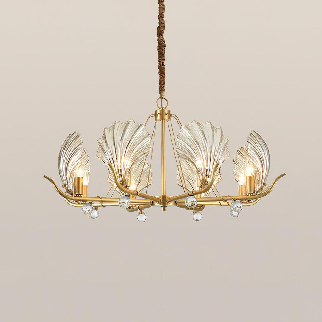 Luxereon lampadario Cristallo foglia rame