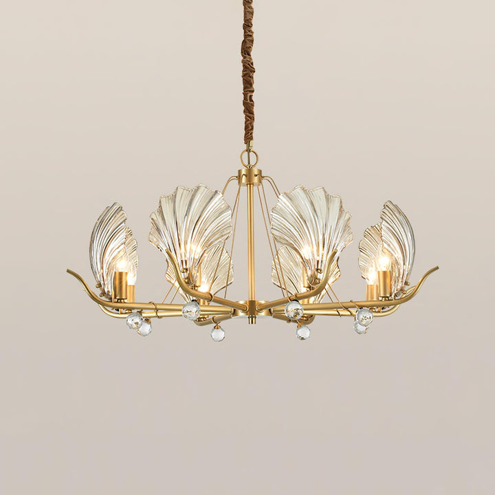 Luxereon lampadario Cristallo foglia rame