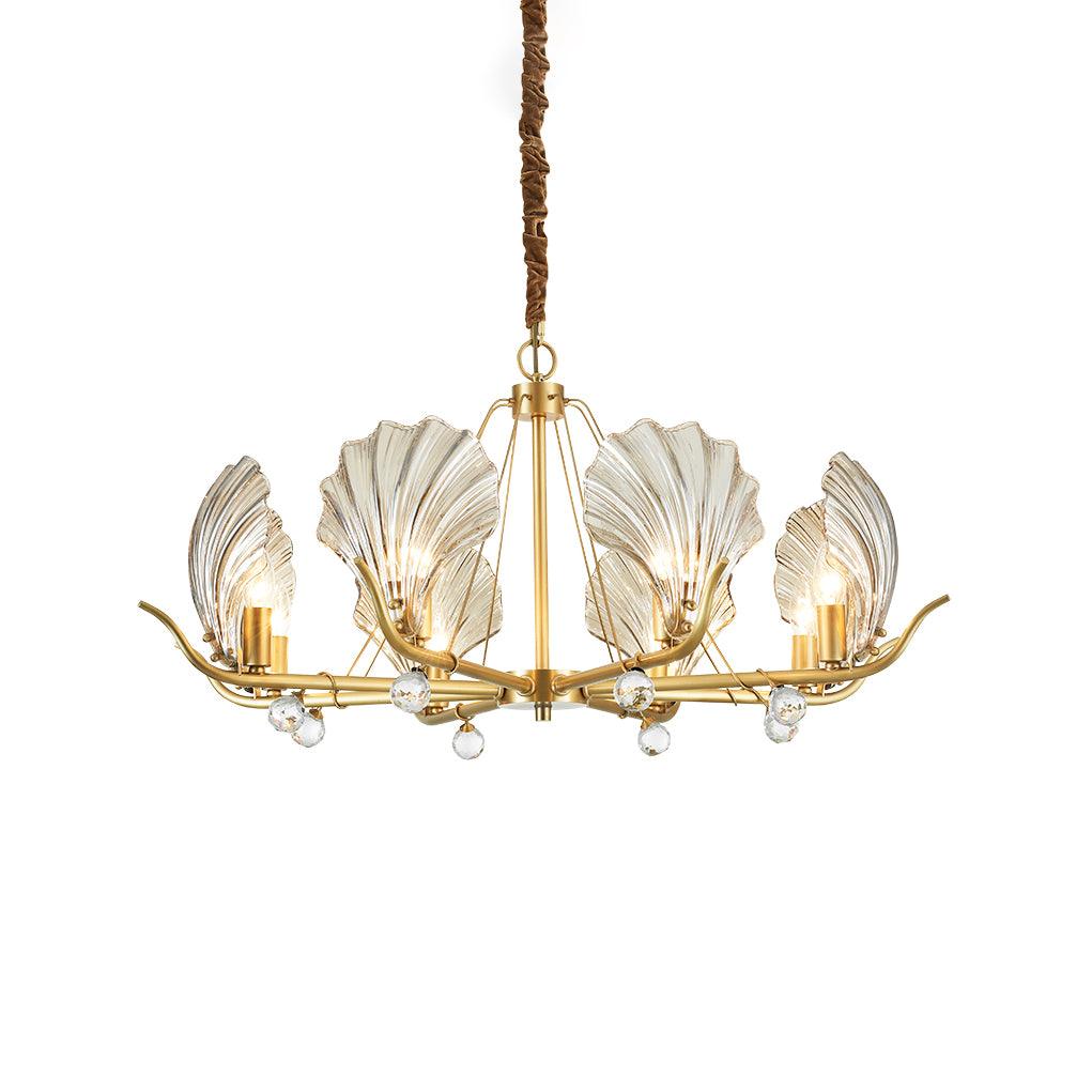 Luxereon lampadario Cristallo foglia rame