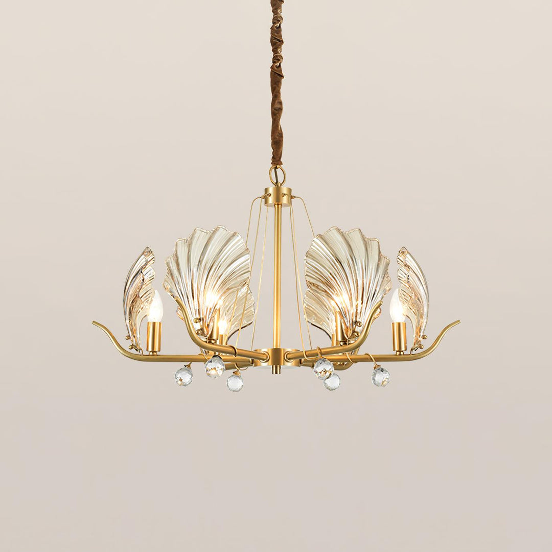 Luxereon lampadario Cristallo foglia rame