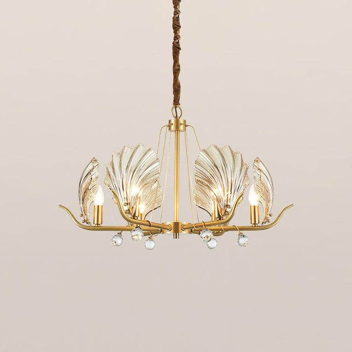 Luxereon lampadario Cristallo foglia rame