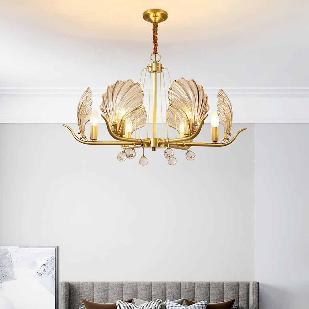 Luxereon lampadario Cristallo foglia rame