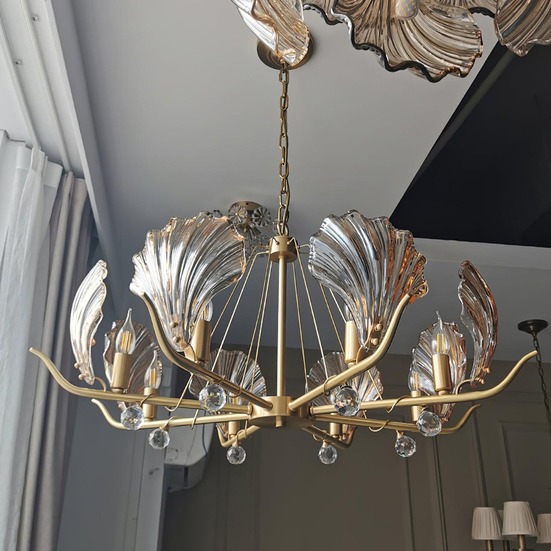Luxereon lampadario Cristallo foglia rame