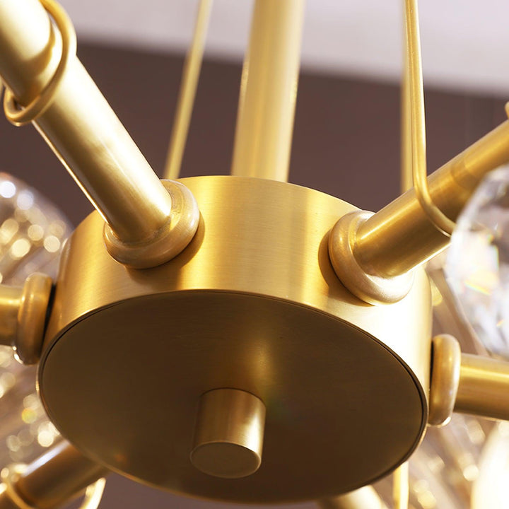 Luxereon lampadario Cristallo foglia rame