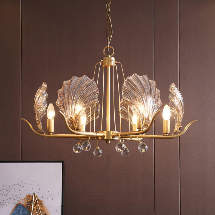 Luxereon lampadario Cristallo foglia rame
