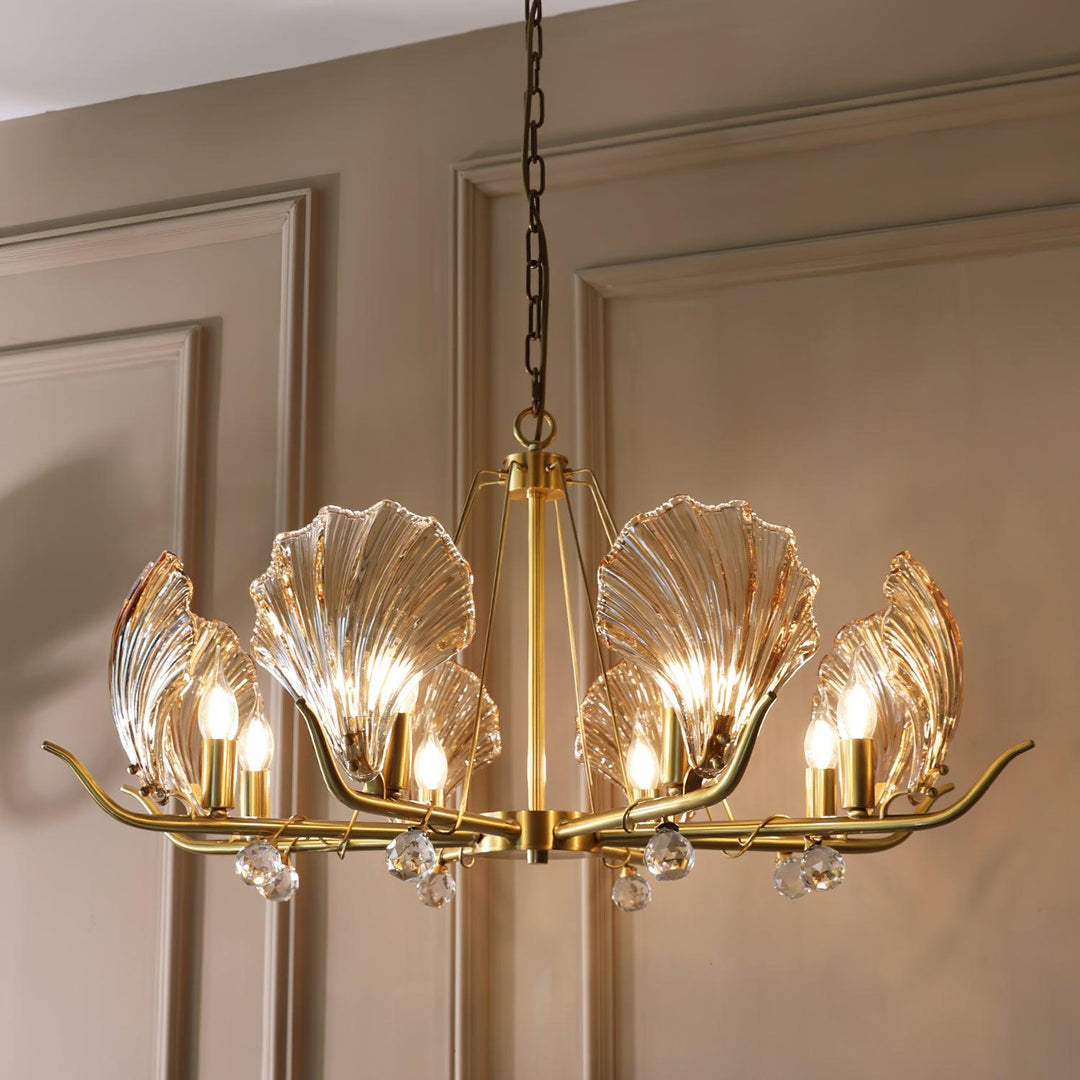 Luxereon lampadario Cristallo foglia rame