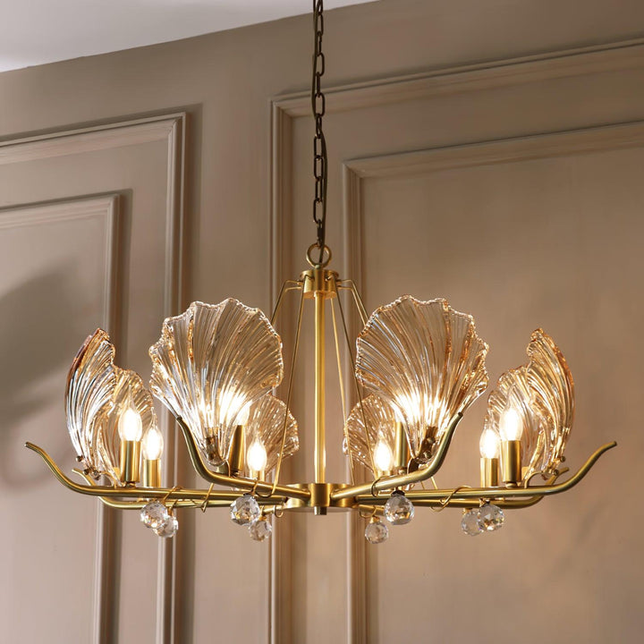 Luxereon lampadario Cristallo foglia rame