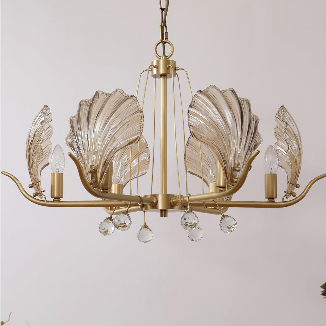 Luxereon lampadario Cristallo foglia rame