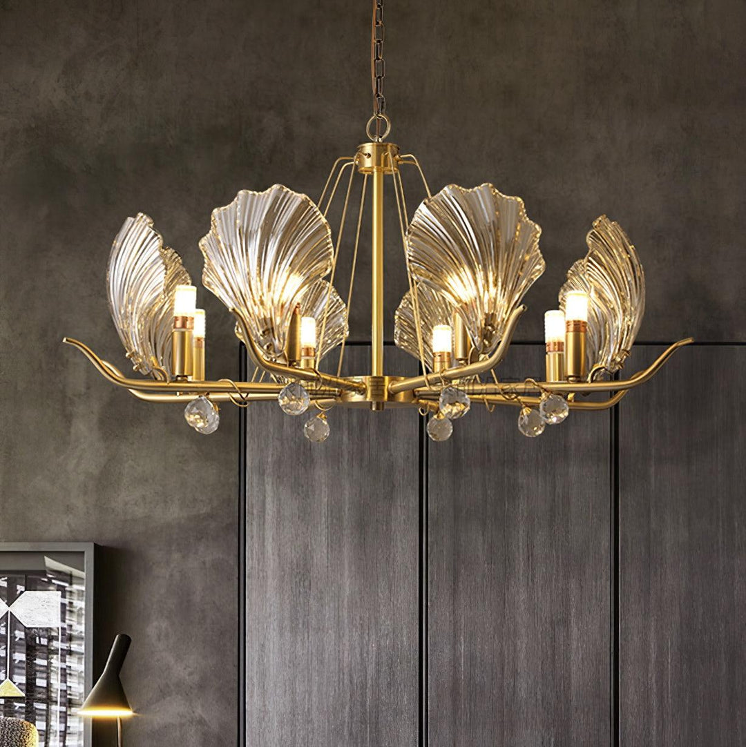 Luxereon lampadario Cristallo foglia rame