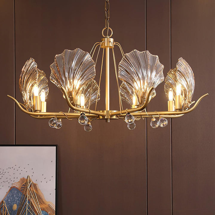 Luxereon lampadario Cristallo foglia rame