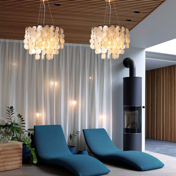 Esileth lampadario Guscio Postmoderno lusso con Sonagli a Vento