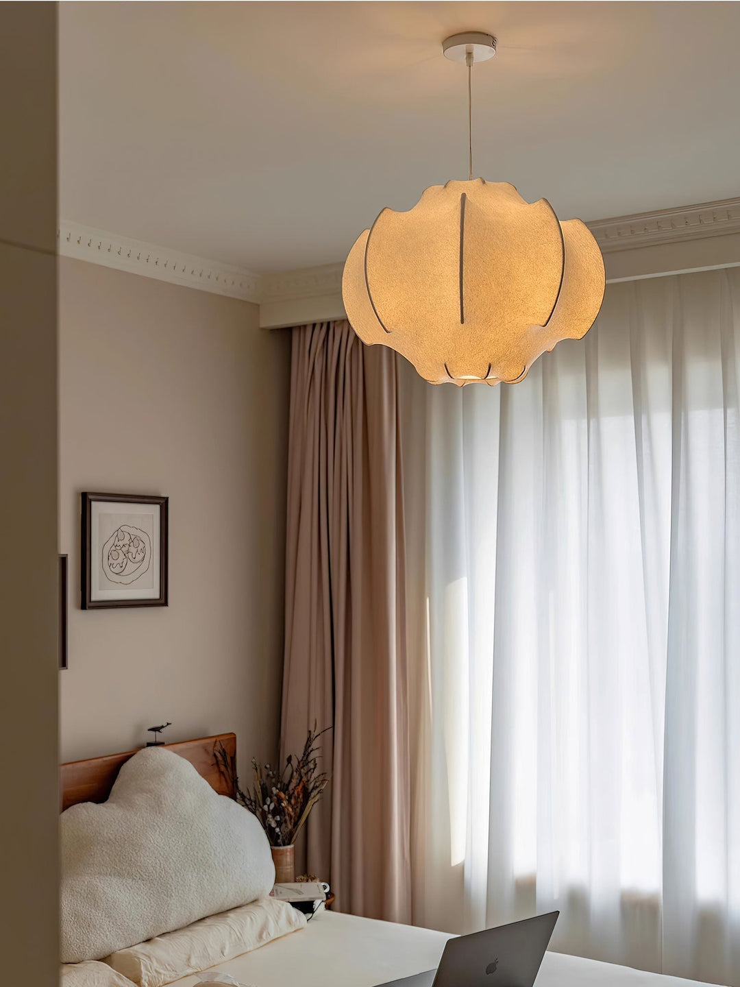 Vaelorin lampada a sospensione Sableth Silken Lotus in Seta